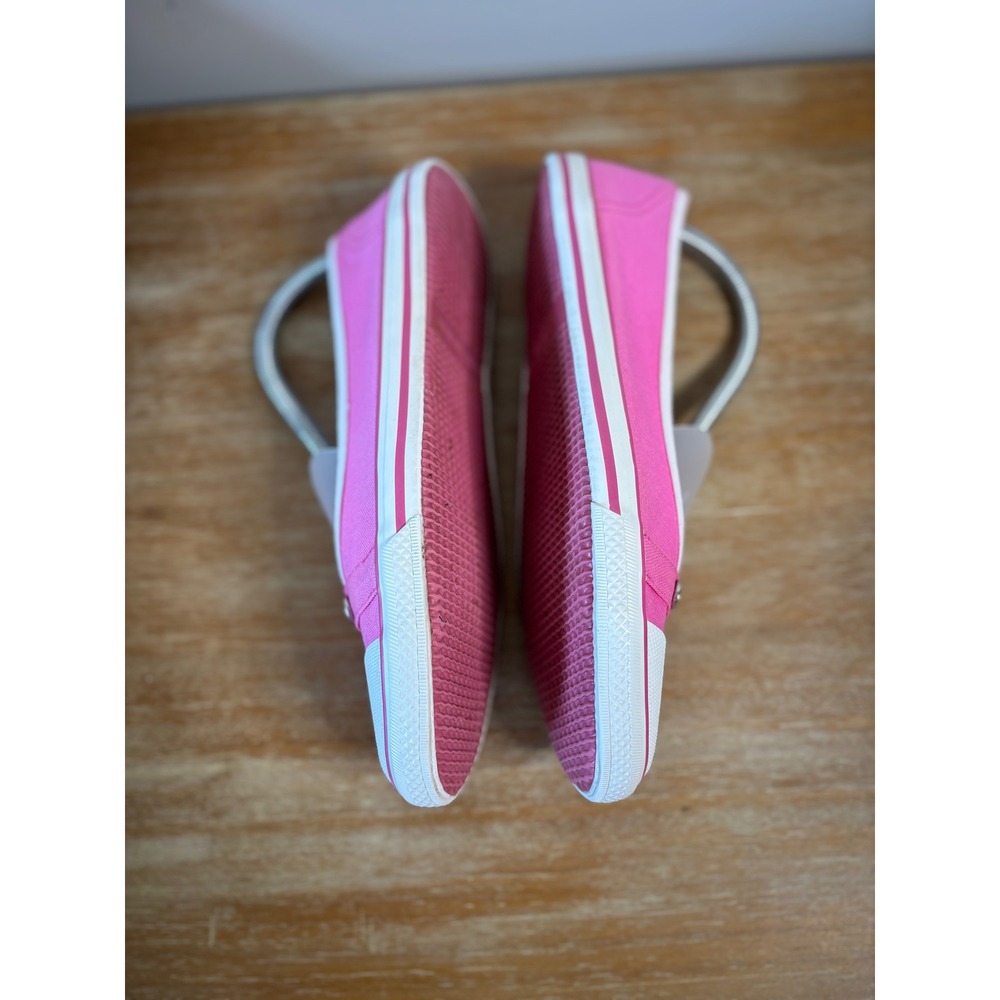 Longchamp Le Pliage Pink White Canvas Ballet Flats Slip On Shoes - Picture 5 of 9